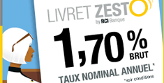 Un placement sans risque avec le livret Zesto : Taux à 1,70%